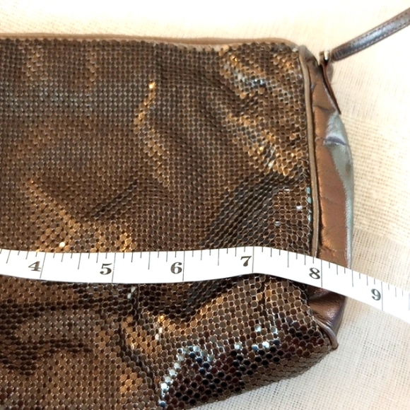 Vintage Whiting & Davis Bronze Mesh and Leather Crossbody/Shoulder Bag - Picture 12 of 15
